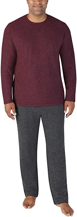 Eddie Bauer Men's Pajama Set, Comfortable Raglan Shirt and Pants Sleepwear Set (Medium, Red-dark Grey)