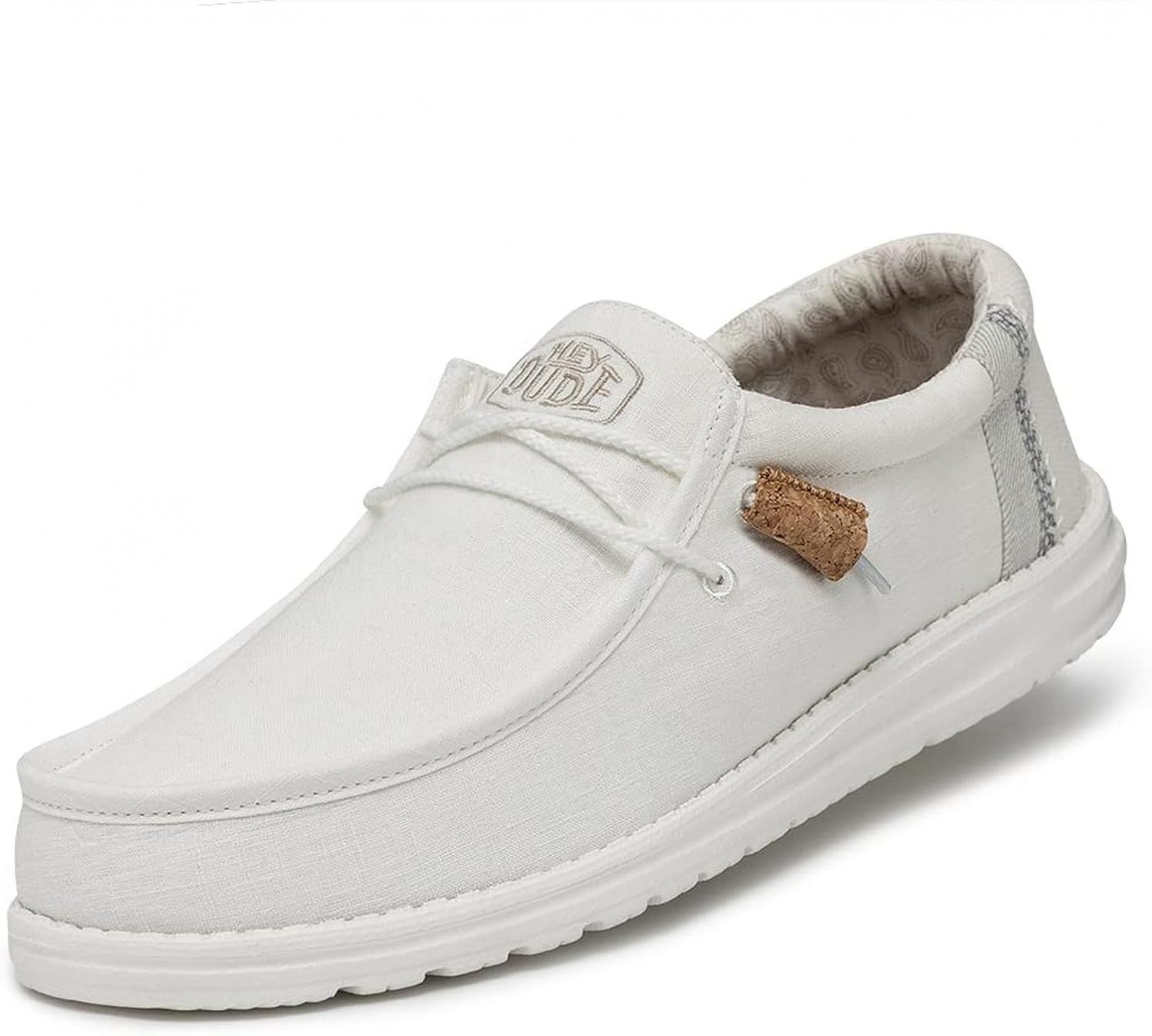 Hey Dude Men's Wally Linen | Men's Loafers | Men's Slip On Shoes | Comfortable & Light-Weight