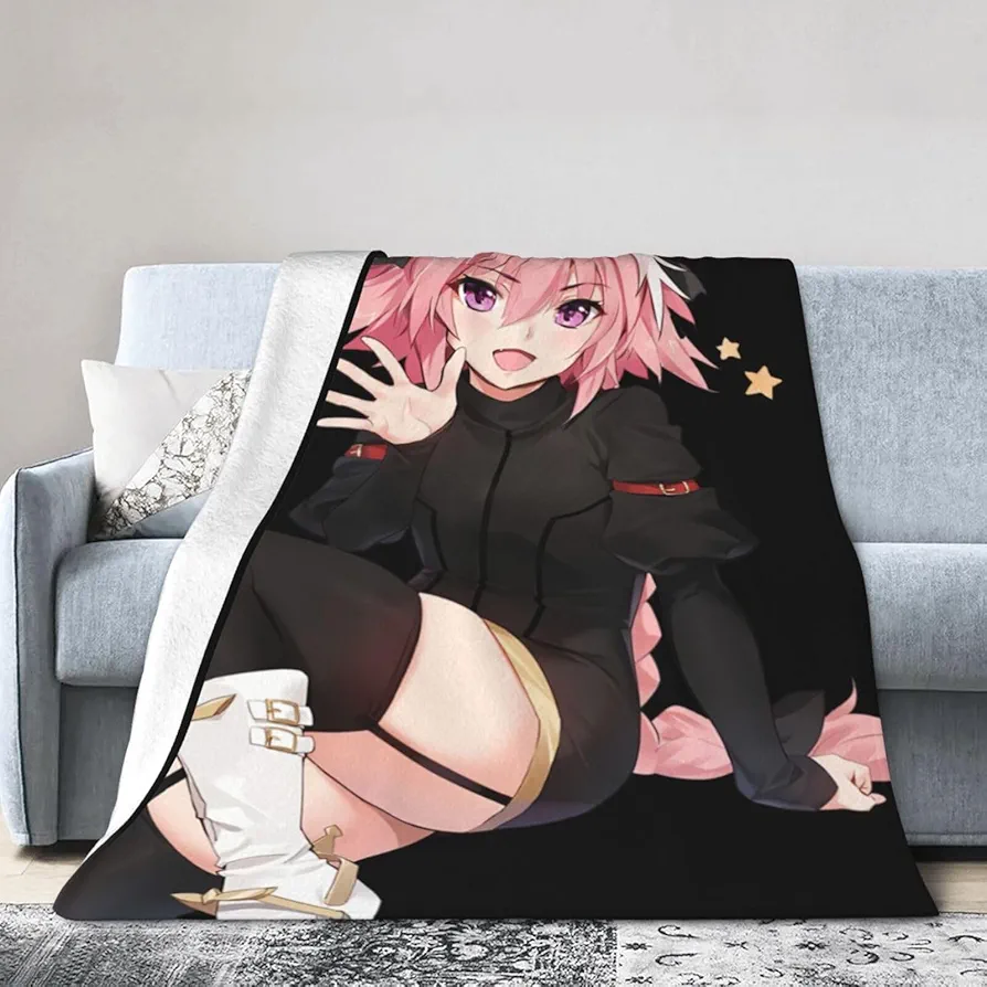 Fate Zero Fate Anime Stay Night Astolfo Waifu Throw Blanket Cozy Ultra-Soft Micro Fleece Lightweight Blanket for Sofa Bedroom Living Room 40""X30""