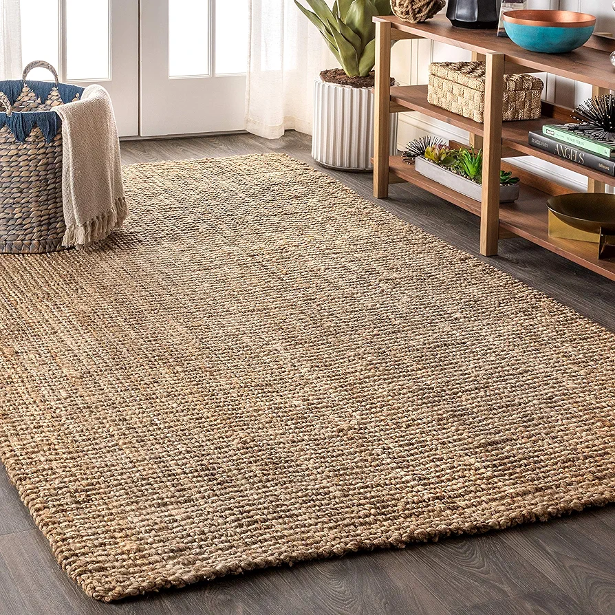 JONATHAN Y NRF102A-6 Pata Hand Woven Chunky Jute Area Rug, Bohemian, Rustic, Cottage for Bedroom, Kitchen, Living Room, Easy-Cleaning, Natural, 6 ft. x 9 ft.