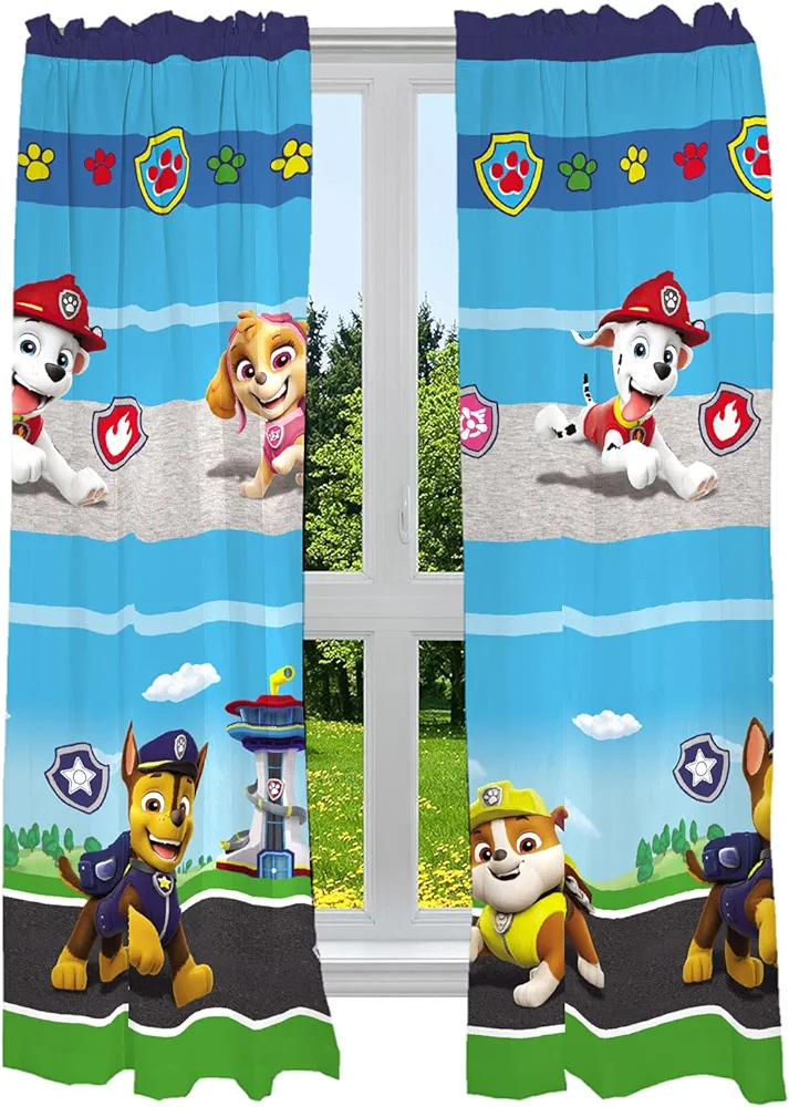 Franco Kids Room Window Curtain Panels Drapes Set, 82 in x 63 in, Paw Patrol