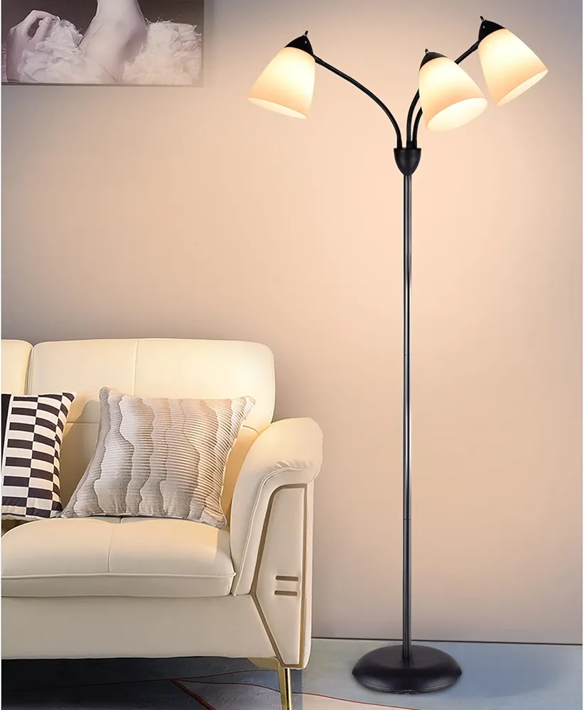 DINGLILIGHTING Floor Lamp Modern for Living: Flexible Gooseneck Floor Lamps Standing for Bedroom Home Office - Tall Floor Lights