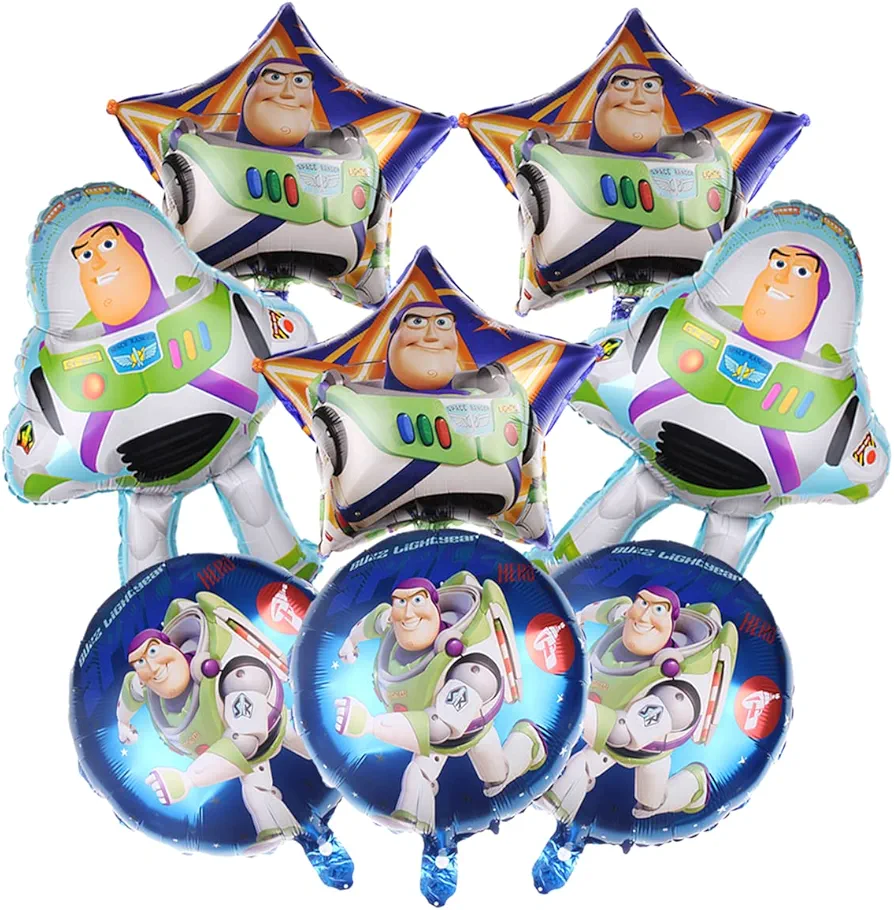 8Pcs Toy Inspired Story Party Foil Balloons, Buzz Lightyear Birthday Party Decorations Supplies (Pack of 8)