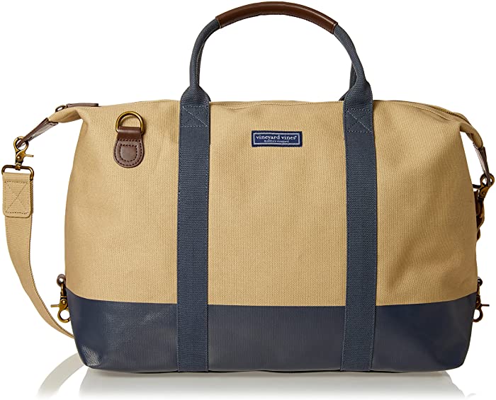 vineyard vines Heritage Canvas Medium Weekender, Khaki, One Size