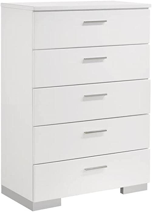 Felicity 5-Drawer Chest Glossy White