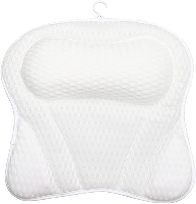 Neck and Back Support Soft Bath Pillows for Tub Bath Accessories Spa 6 Suction Cups Tub Headrest