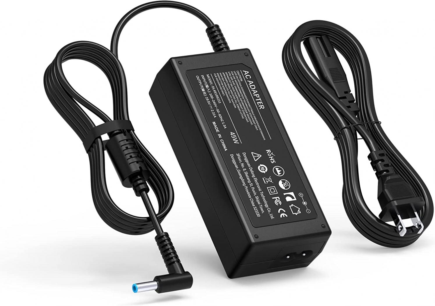 45W 19.5V 2.31A Laptop Adapter Charger for Hp Stream 11 13 14; Touchsmart 15 250 G3 255 G4 355 G2; Hp Spectre X360 hp Pavilion X2 11 13 15 719309-001 740015-004 Notebook Power Supply Cord