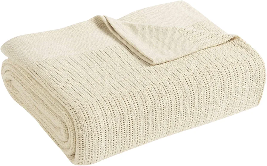 Fiesta - Queen Blanket, Sozy & Cozy Room Essentials, Thermal Cotton Blanket (Full/Queen, Cream)