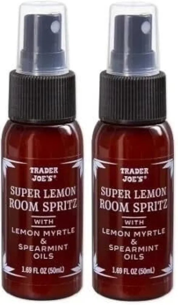 Trader Joe's Super Lemon Room Spritz Spray Lemon Myrtle &Spearmint Oils ~ Pack of 2