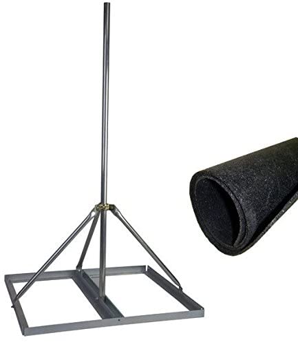 EZ NP-60-200 Non-Penetrating Roof Mount with 2" x 53" Mast Bundle with Rubber Roof Mat