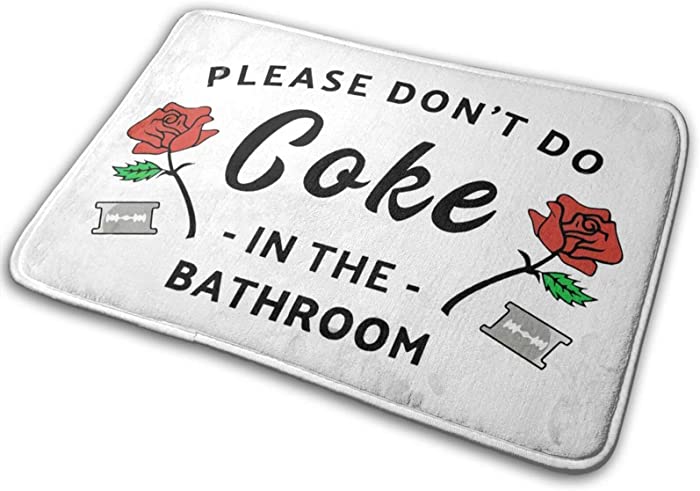 Annalice Please Dont Do Coke in The Bathroom Bath Mats Carpet 15.7*23.5 Inch Rugs for Bathtub Funny Decor Cute Plush Cozy Velvet Mat ?Water Absorbent Non Slip One Size