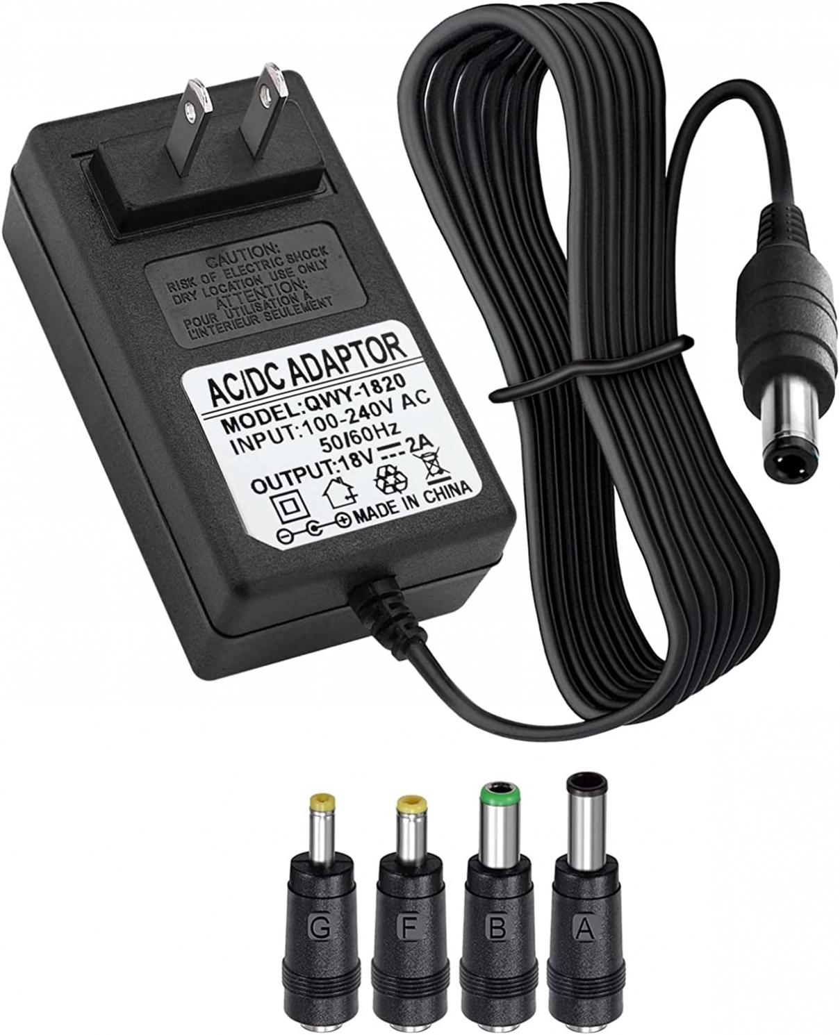 18V DC Adapter Charger Compatible for Altec Lansing Rockbox XL IMW999, Altec Lansing IMW889 Bluetooth Speakers, Brookstone Big Blue Studio Speaker & More 18V 2A AC Power Supply Charging Cable Cord