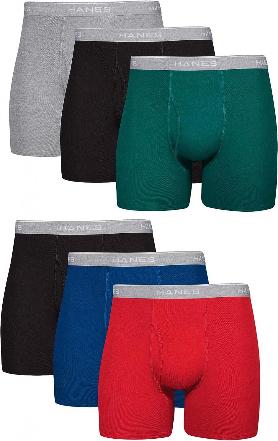 Hanes Boxer Briefs, Cool Dri Moisture-Wicking Underwear, Cotton No-Ride-up for Men, Multi-Packs Available