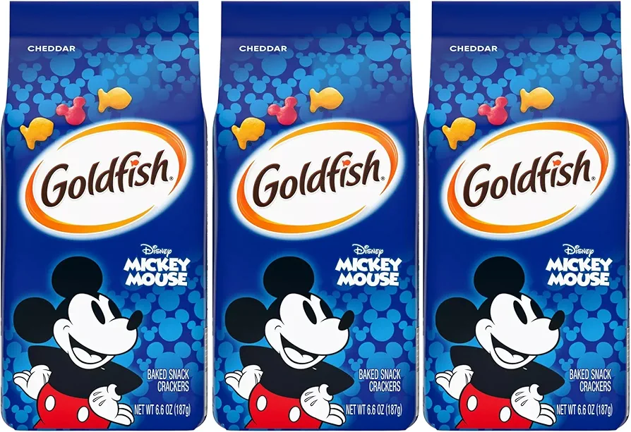 Pepperidge Farm New Special Edition Mickey Mouse Shaped Goldfish Crackers 6.6oz (3 Pack)