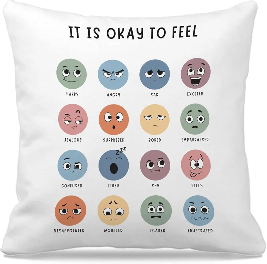 Counseling Office Must Haves Throw Pillow Cover, Calming Corner, Mental Health Pillowcase Decor for Home Kids,Mental Health Counselor Gifts, Calming Corner Items Kids Pillow Covers 18x18