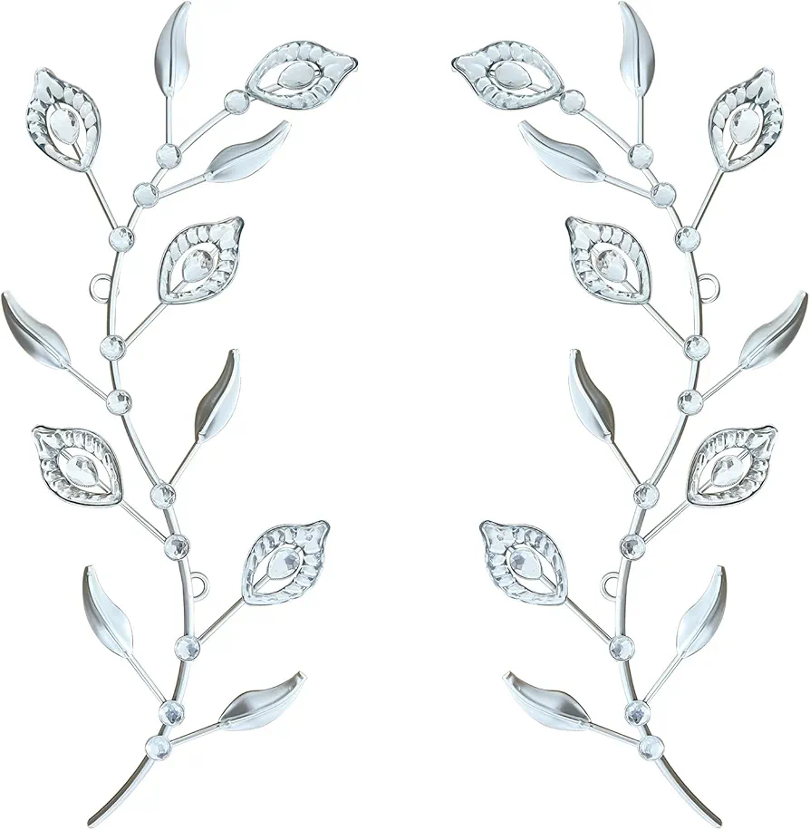 sxnzequnze Bling Metal Leaf Decoration Home Decoration Modern Minimalist Style Wall Hanging Art Living Room Bedroom Bathroom Wall Decoration Set of 2 Silver