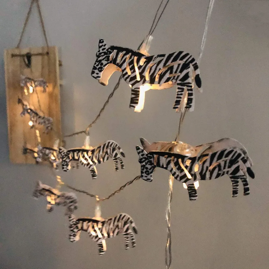 Children's Kids Room Cute Animal Zebra LED String Lights Fairy Decorative Lights for Holiday Wall Window Tree (3m/20LED, Zebra)