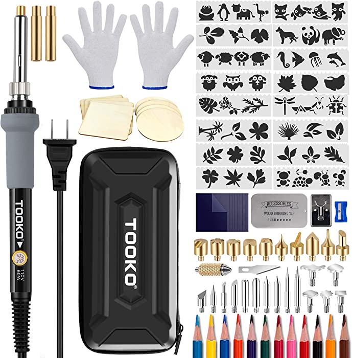 96pcs Wood Burning Kit, Professional Wood Burner Pen Tool, Creative Tool Set Adjustable Temperature WoodBurner for Embossing/Carving,Suitable for Beginners,Adults