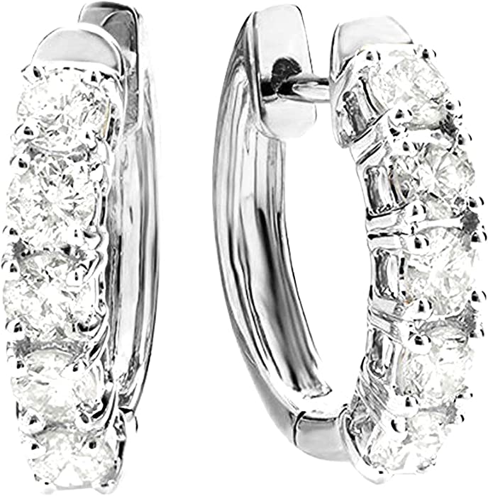 1-5 Carat Huggies Hoop Diamond Earrings 14K Gold Ultra Premium Collection