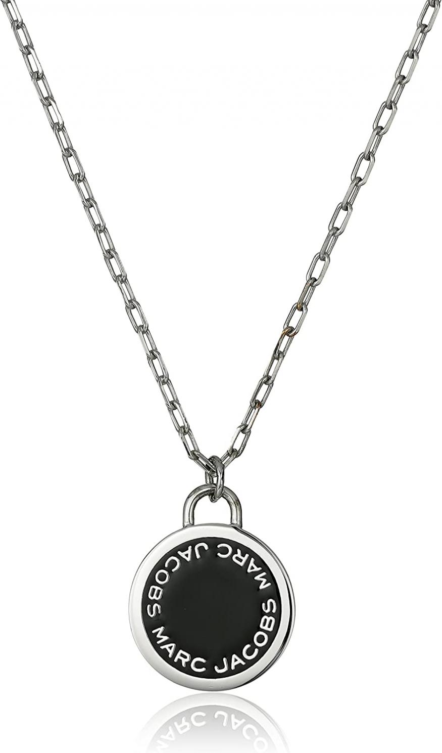 MARC JACOBS Logo Disc Enamel Pendant Necklace