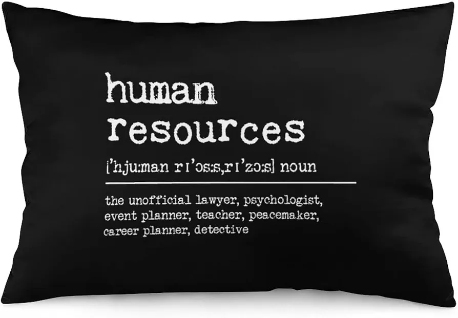 Human Resources Definition Dictionary Word Meaning Zipped Throw Pillow Covers 12"x20" Decorative Cushion Cover with Saying Pillow Cases for Living Room Bedroom Couch Sofa Chair Home Décor