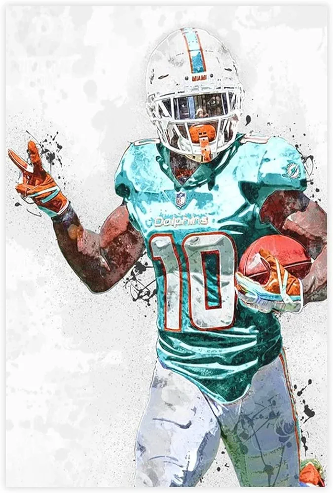 Tyreek Hill Poster Canvas Poster Wall Art Decor Print Picture Paintings for Living Room Bedroom Decoration Unframe: 12x18inch(30x45cm)