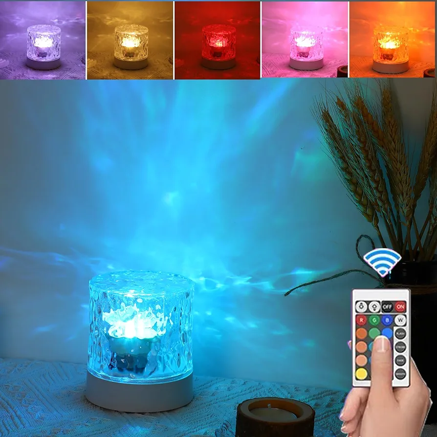 Ocean Wave Ceiling Projector,RGB Colors Changing lamp Show Aurora/Sunset with Remote,Underwater Effect Led Light, Northern Lights Lamp,Lumena Light for Bedroom/Room Decor/Graduation party