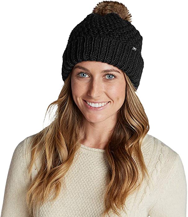 Eddie Bauer Women's Cabin Faux Fur Pom Beanie