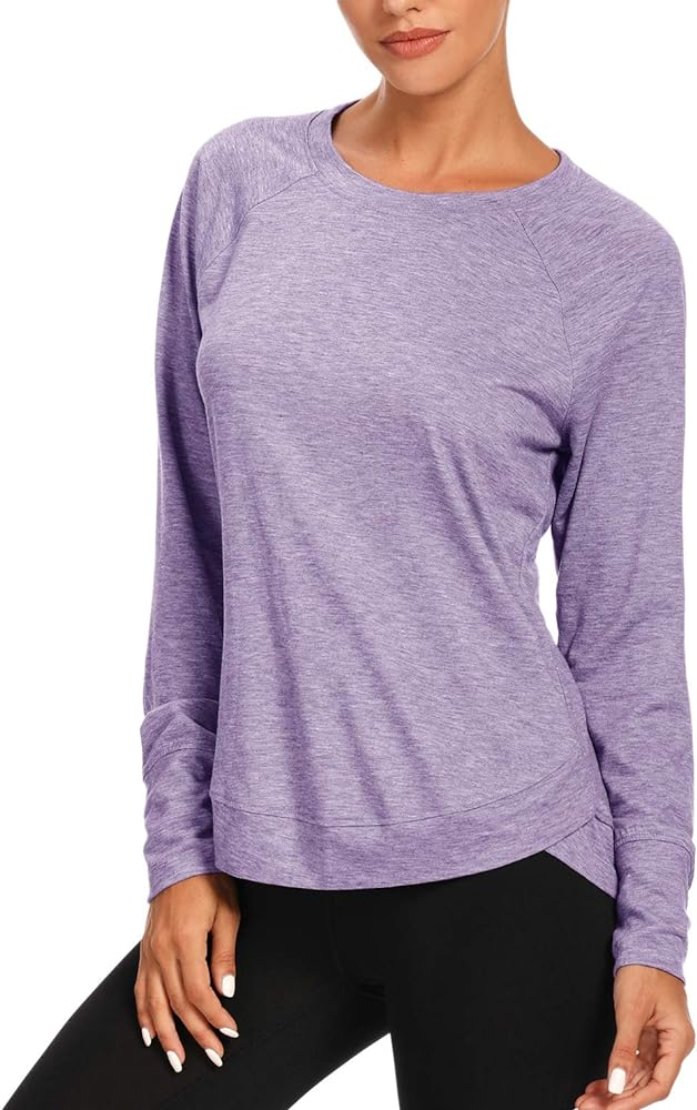 Muzniuer Womens Long Sleeve Workout Shirts-Long Sleeve Shirts for Women Yoga Sports Running Shirt Workout Top