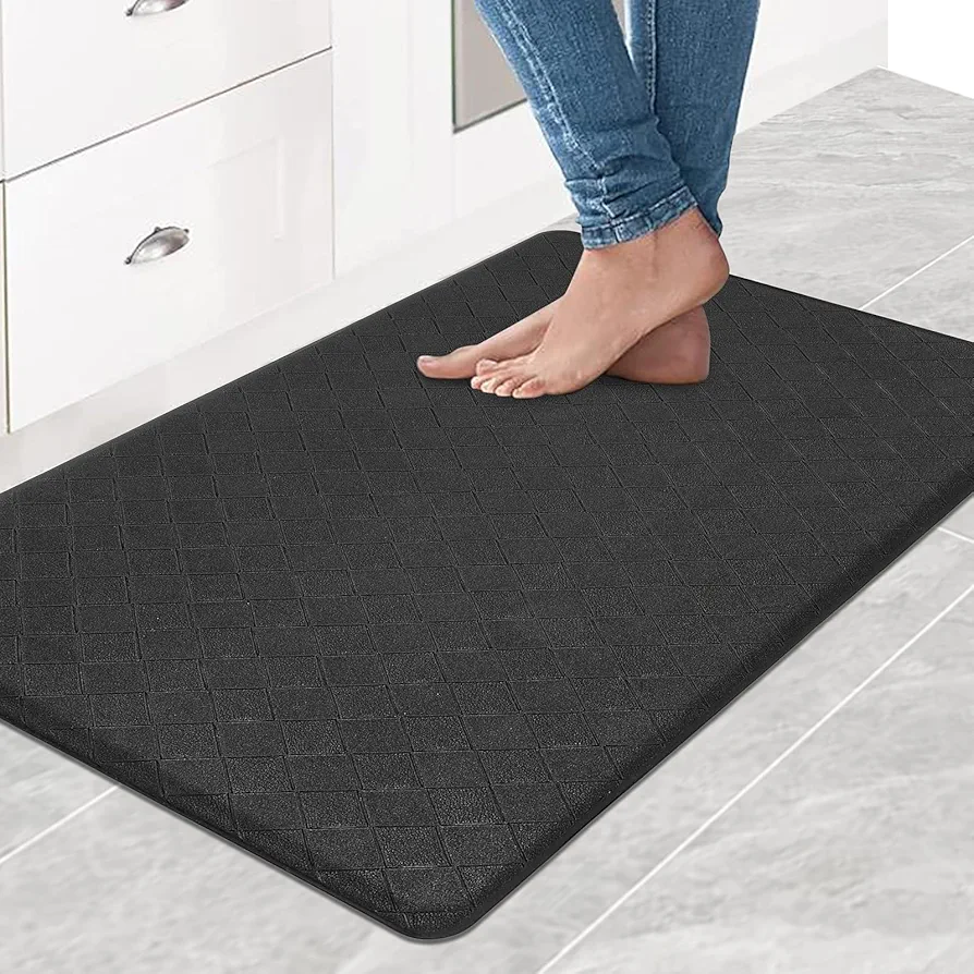 HEBE Anti Fatigue Kitchen Mats for Floor 17"x28" Cushioned Kitchen Rug Sets Non Slip Kitchen Rugs and Mats Waterproof Comfort Standing Mat Runner for Home Office,Sink,Laundry