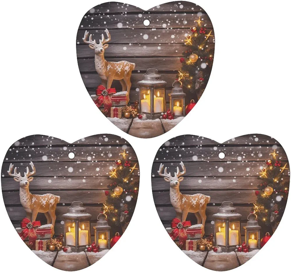 Car Air Fresheners 3 Pcs Hanging Scented Cards for Car Merry Christmas Wooden Board Candle Deer Air Freshener Aromatherapy Tablets Hanging Fragrance Lavender Hanging Air Freshener for Car Rearview Mi