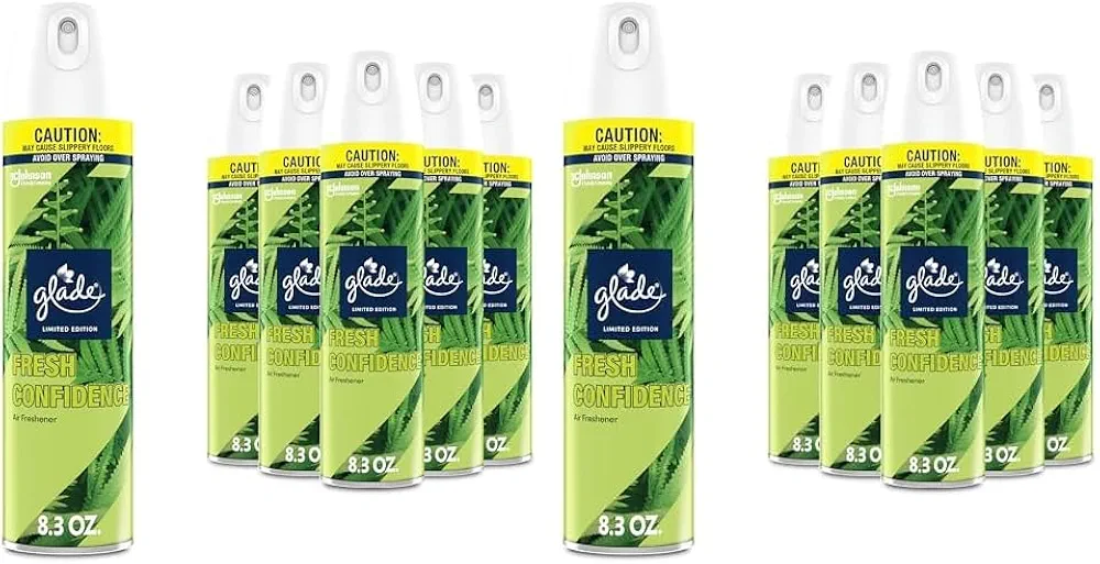 Glade Air Freshener Room Spray, Fresh Confidence, 8.3 oz, 6 Count (Pack of 2)