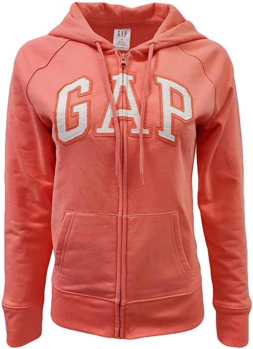 GAP Womens Fleece Arch Logo Full Zip Hoodie