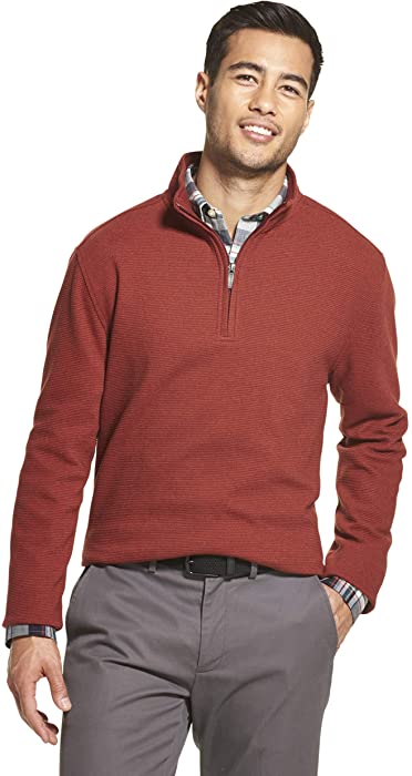 Van Heusen Men's Slim Fit Never Tuck Long Sleeve 1/4 Zip Solid