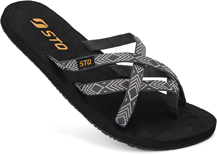 STQ Womens Flip Flops Lightweight Thong Sandals with Arch Support