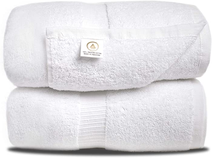 Zenith Luxury Bath Sheet Set - Bath Towel Extra Large 40X70 Inch, 600 GSM, Oversized Bath Towel, Bath Sheets ,100% Cotton toallas de baño Grandes (2 Pieces of Bath Sheet, White)