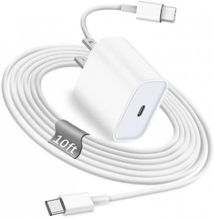 iPad Pro Fast Charger,10FT Extra Long iPad Pro Charger,20W iPad Charger USB C PD Block Plug with Type-C to C Cable Cords for iPad Pro 12.9,iPad Pro 11 inch 2021/20/18,iPad Air 5th/4th 10.9 inch,Mini 6