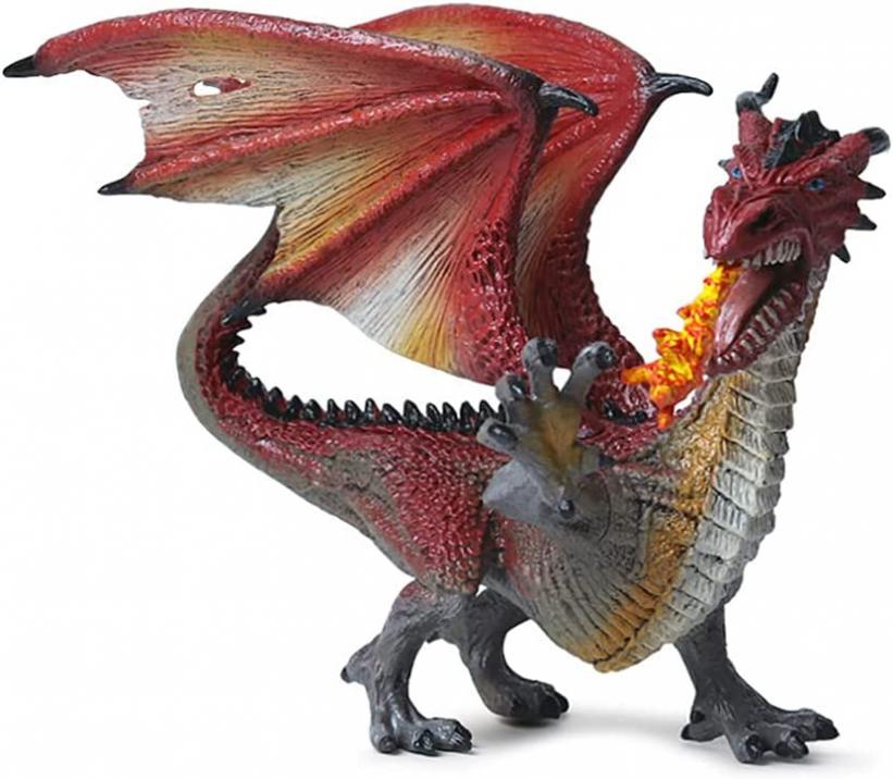 Ancient Realistic Dragon Model Figure Toys, Flying Spitfire Dragon Figurines Collection Hand Painted Dinosaur Gifts