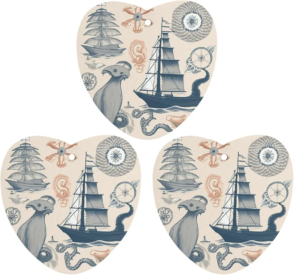 Car Air Fresheners 3 Pcs Hanging Scented Cards for Car Lighthouse Sailboat Fish Shells Octopus Air Freshener Aromatherapy Tablets Hanging Fragrance Lavender Hanging Air Freshener for Car Rearview Mir