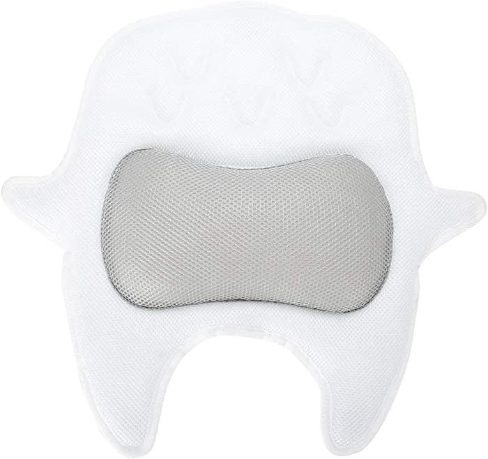 Bath Pillow, Air Mesh Bathroom Pillow with 5 Suction Cups Bathtub Spa Head Rest Soft Comfortable for Neck Back Support