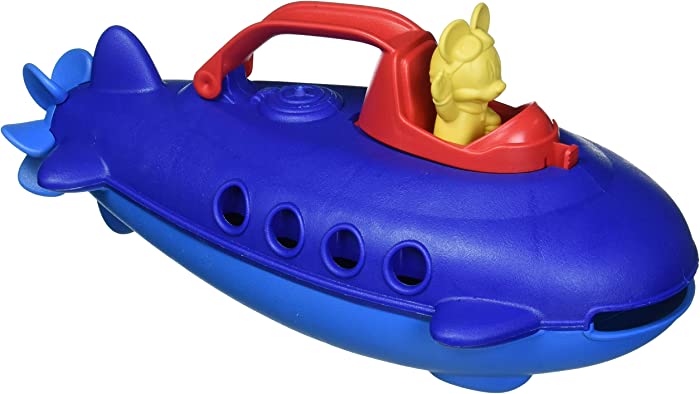 Green Toys Disney Baby Exclusive Mickey Mouse Submarine - Pretend Play, Motor Skills, Kids Bath Toy Floating Pouring Boat. No BPA, phthalates, PVC. Dishwasher Safe, Recycled Plastic, Made in USA.