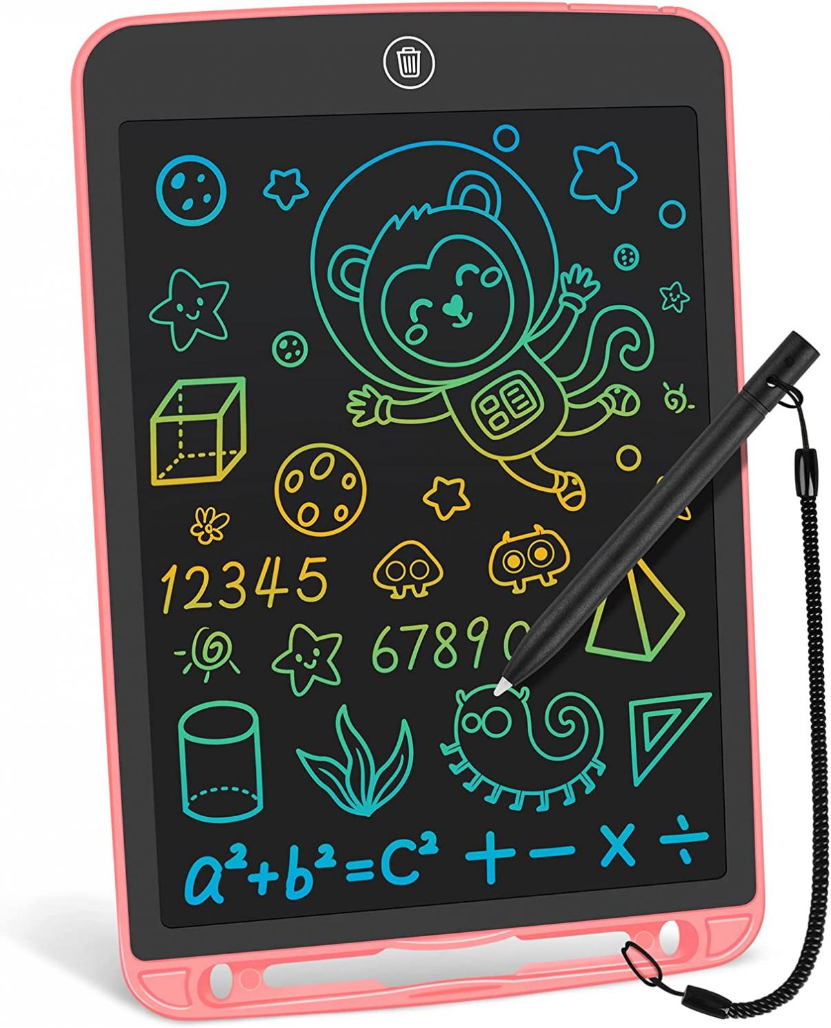 LCD Writing Tablet 10 Inch Toddler Doodle Board,Colorful Drawing Tablets,Electronic Writing Pads, Educational and Birthday Gifts for 3 4 5 6 7 Years Old Girls Boys and Kids (Pink)