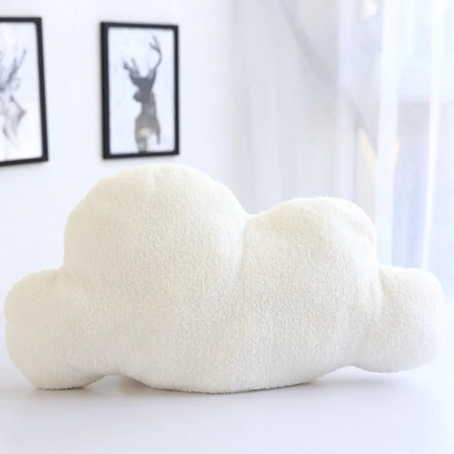 Cloud Pillow,Cute Clouds Throw Pillows for Room Decor,23.6 X 12.6 Inch Cloud Shaped Pillow,Soft Decorative Pillows for Bed Couch Sofa Chair Home Living Room Bedroom Decoration (White)