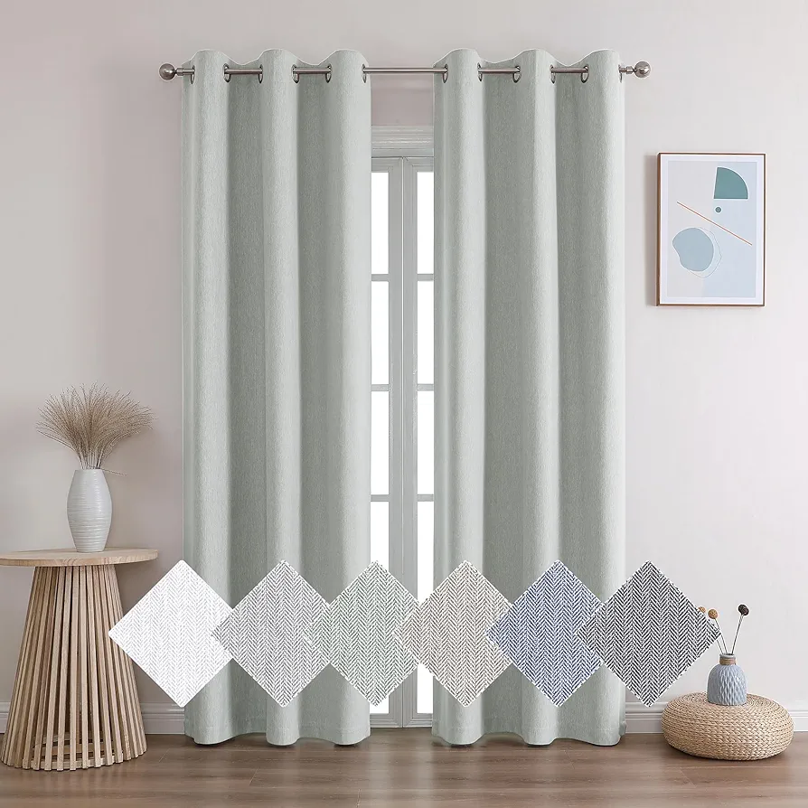 Blackout Curtains 84 Inch Length 2 Panels for Bedroom, Thermal Insulated Grommet Lightweight 100% Blackout Curtains for Living Room, 42x84 inches,2 Panels, Sage Green