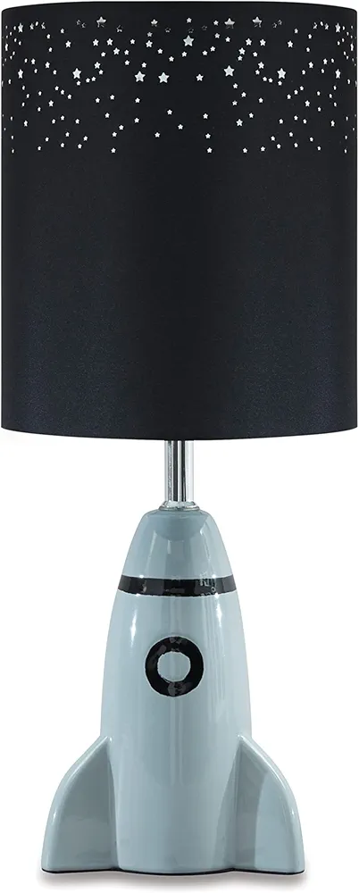 Signature Design by Ashley Cale Childrens 18.75" Table Lamp with Rocket Base, Gray