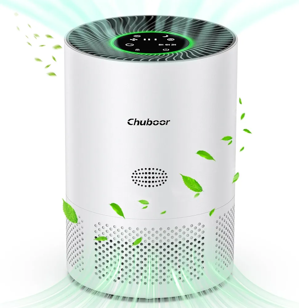 Chuboor Air Purifiers for Home Large Rooms up to 1200ft², H13 True HEPA Air Purifiers for Bedroom Dorm Room Pets with Timer, Air Purifier Cleaner for Dust,Smoke,Odor,Dander,Pollen