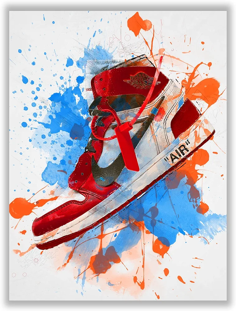 Hypebeast Watercolor Chicago Sneaker Poster – (12x16 Inch) Unframed – AJ Wall art, Hypebeast Room Decor, Michael Jordan Poster, Sneaker Air Gym Shoes Shoebox Collection Aesthetic Cool Poster for Teen