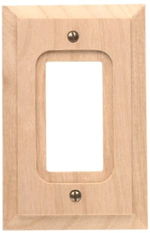 Amerelle Baker Single Rocker Unfinished Wood Wallplate