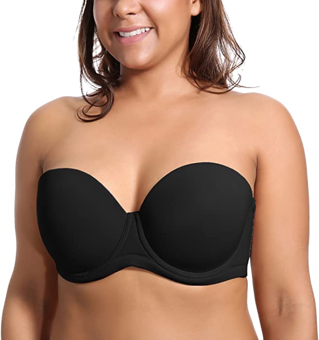 DELIMIRA Women's Underwire Contour Multiway Full Coverage Strapless Bra Plus Size