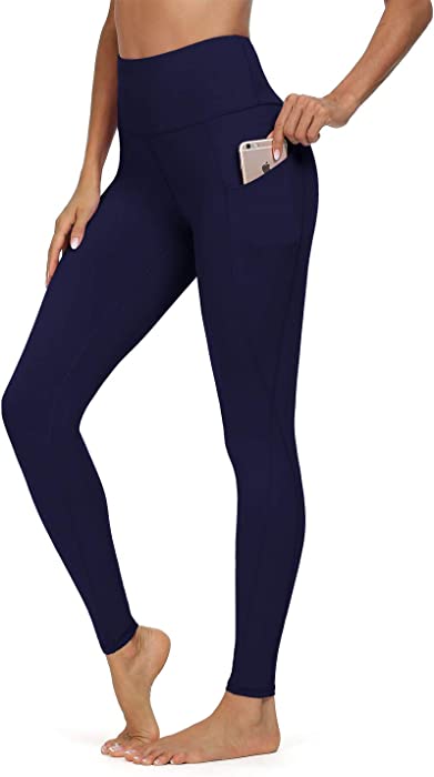 Jouica High Waist Yoga Pants with Pockets, Tummy Control, Workout Pants for Women 4 Way Stretch Yoga Leggings with Pockets